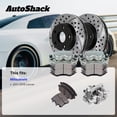 thumbnail image 2 of AutoShack Front Vented & Rear Solid Drilled & Slotted E-Coated Brake Rotors + Premium Ceramic Pads + Calipers 16-PC Brake Kit Replacement for 2011 Mitsubishi Lancer ShadowGuard, 2 of 4