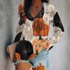 thumbnail image 2 of Camisetas con cuello en V para mujer Camisetas con estampado de Halloween Camiseta de manga corta Blusa Tops Fridja  bvmnju3448, 2 of 4