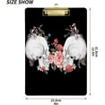 thumbnail image 3 of FMSHPON Skull Pink Rose Flower Black Clipboard Hardboard Wood Nursing Clip Board and Pull for Standard A4 Letter 13x9 inches, 3 of 8