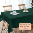 thumbnail image 4 of Wealuxe Green Tablecloth 60x102 - Rectangular 6 feet Table Cover, 2 Pack, Dark Green, Hunter green, 4 of 8