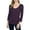 Purple, variant on SANCTUARY Womens Burgundy Textured 3/4 Sleeve Scoop Neck T-Shirt S