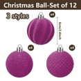 thumbnail image 5 of 12 Pcs Christmas Tree Ornaments Set, 60mm/2.36in Large Velvet Christmas Ornaments for Xmas Tree Decorations Shatterproof Hanging Flocked Balls Ornaments Holiday Party Indoor Home Decor, 5 of 7