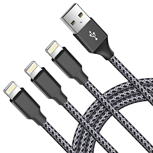 Gray Black MAODAY iPhone Charger Cord 4 Pack 6ft Lightning Cable Nylon Braided High Speed USB Charging Cord Compatible iPhone 13Pro Max/12Pro/12/11Pro Max/11/XS/XR/X/8/7 Plus - Apple MFi Certified 