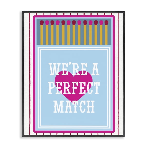 Stupell Industries Eclectic We're A Perfect Match Black Framed Giclee Art, 11 x 14, by Lil' Rue