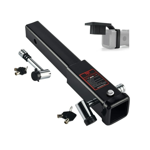 TYT 12" Trailer Hitch Extension for 2" Receiver Tube Extender, Tube Extension Receiver with 2 Sets of 5/8" Premium Hitch Pin Lock, 5000 lbs GTW / 500 lbs TW