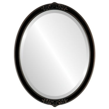 The Oval And Round Mirror Manhattan Framed In Rubbed Bronze Antique Com Framed Oval Mirror, Oil Rubbed Bronze Oval Bathroom Mirror