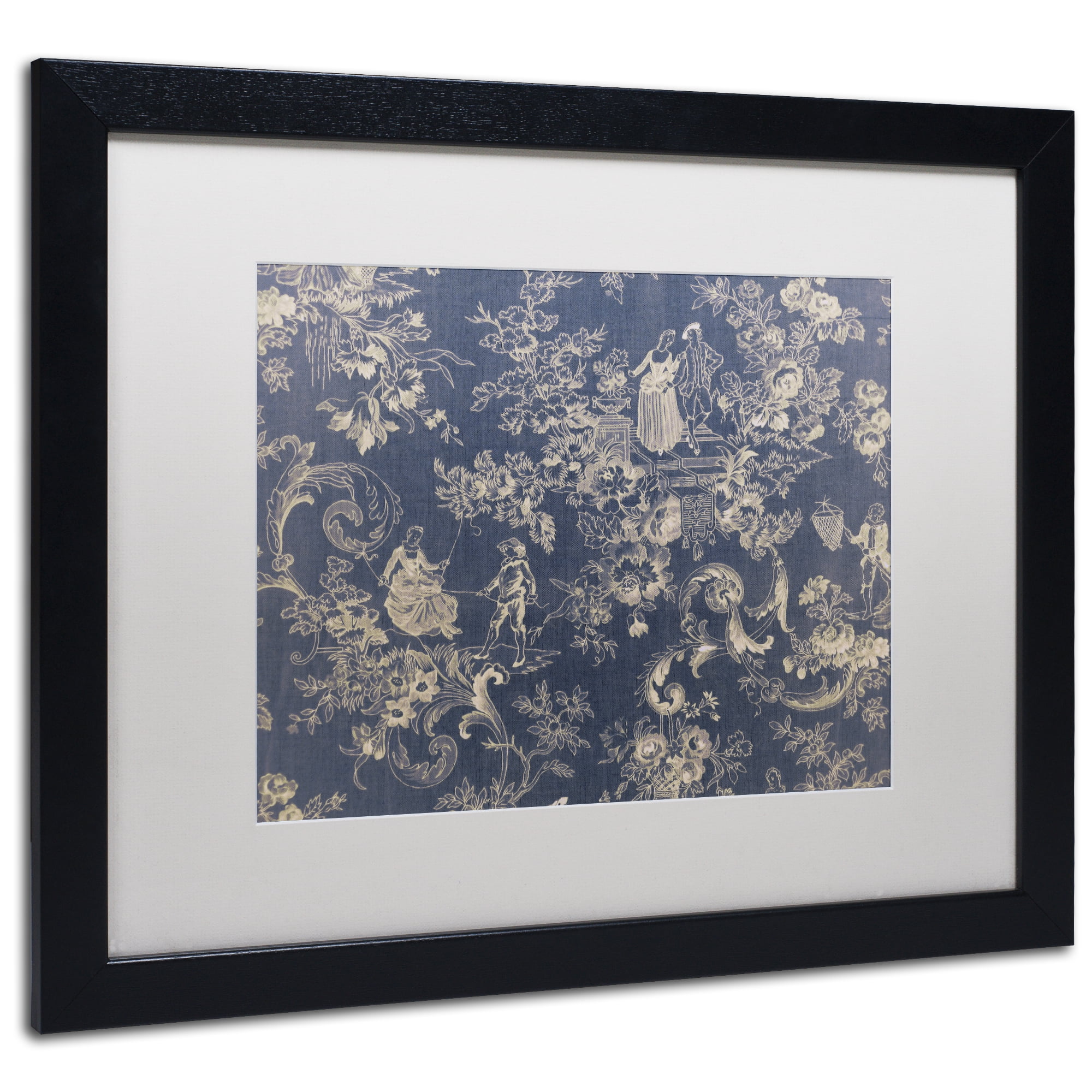 Trademark Fine Art 'Toile Fabrics II' Black Framed Art by Color Bakery