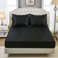 thumbnail image 3 of Satin Comforter Set Silk Like Silky Bedding Set 9 Pcs Pinch Pleat Design Satin King Bed in A Bag Pintuck Luxury Bedding Comforter with Sheet Set, 3 of 11