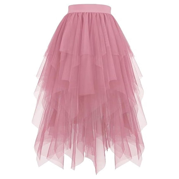 Idoravan Skirts for Women Trendy Tutu for Women Adults Women's Star Spring/Summer High Waist Puff Skirt Cake Half Length Skirt Mesh Yarn Skirt