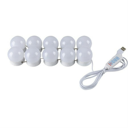 

Linyer USB Powered LED Dressing Table Self-Adhesive Vanity Mirror Bulb Bedroom Restroom Beauty Salon Makeup Lighting