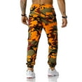 thumbnail image 4 of jsaierl Mens Camo Cargo Pants Drawstring Slim Fit Jogger Sweatpant Outdoor Elastic Waist Pant Workout Trouser with Multi, 4 of 5