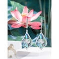 thumbnail image 6 of CACA LADY Lotus Earrings 925 Sterling Silver Lotus Earring Dangle Teardrop Abalone Lotus Flower Jewelry Gifts for Women Wife Birthday Gift, 6 of 6