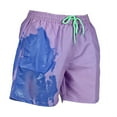 thumbnail image 3 of Temperature-Sensitive Color-Changing Beach Men Swimming Pants Sport Summer Swimsuit Surfing Swim Trunks Shorts， 3XL, Blue, 3 of 7