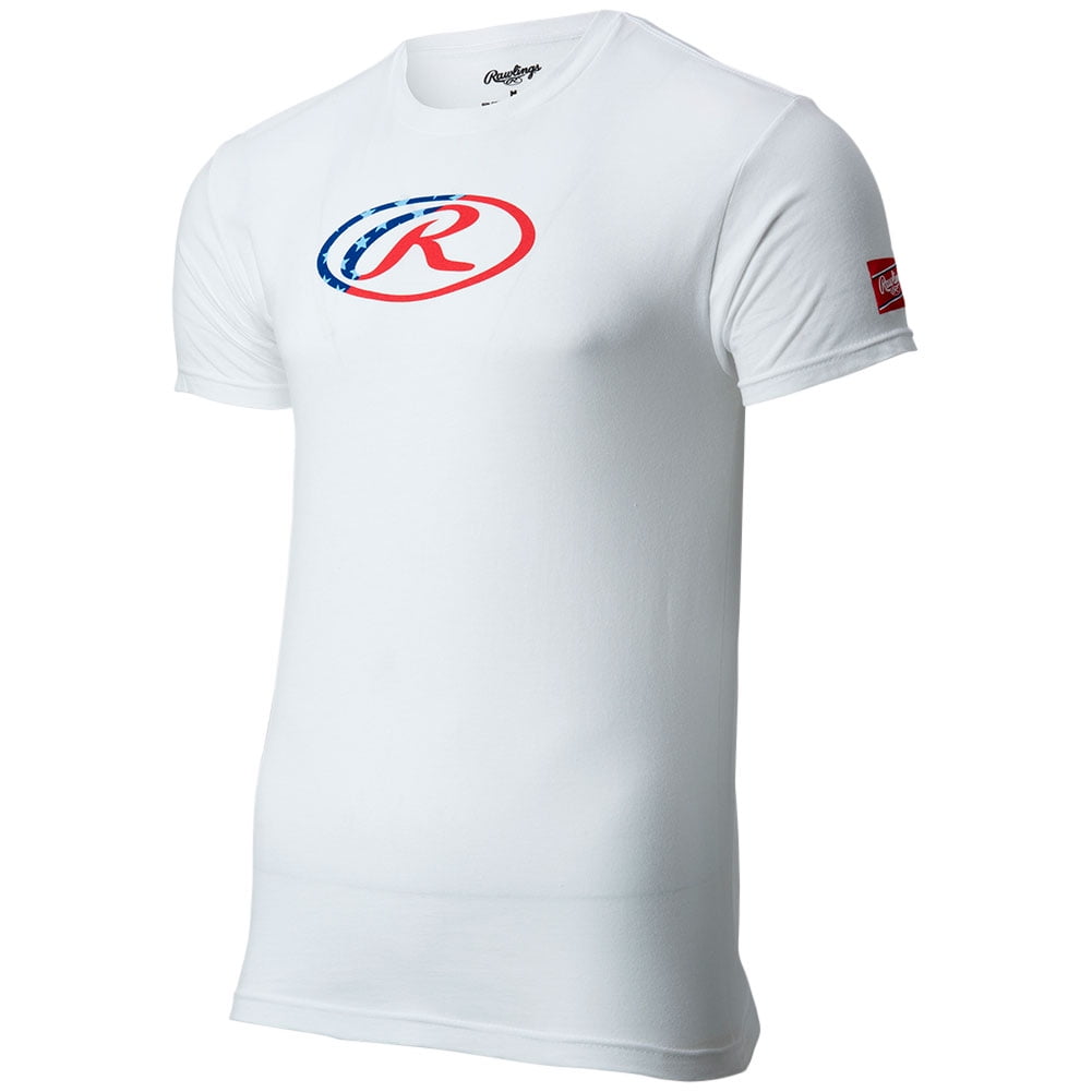 Rawlings Men's Oval USA Baseball T-Shirt White S