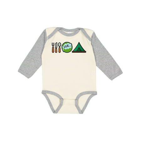 

Inktastic Camping Eat Sleep Camp Gift Baby Boy or Baby Girl Long Sleeve Bodysuit