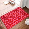 thumbnail image 5 of Xecao Love Heart print Flannel Mat: Non-slip, 16x24in. Ideal for kitchen, bedroom, bath & living room., 5 of 9