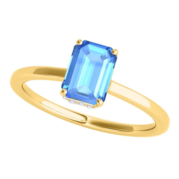 2.5 Ct Diamond Gemstone Rings In 10K Solid Rose White & Yellow Gold