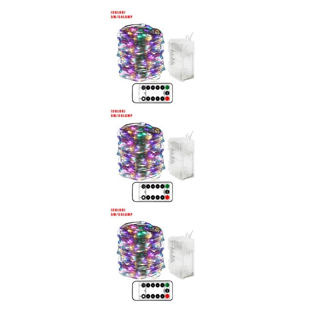 Lámpara LED a prueba de agua Wosthever con control remoto y Temporizador 5m 50LEDs Colorido