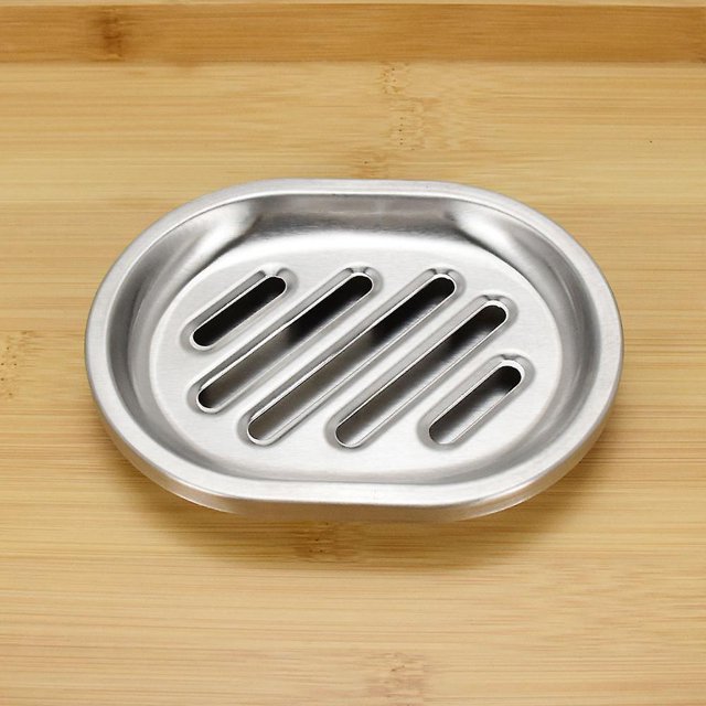 Jabonera, Jabonera de Acero Inoxidable de Doble Capa con Bandeja de Drenaje, jaboneras de Ducha para baño(Plata)