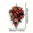 thumbnail image 3 of Gnwei Christmas Candy Cane Wreath for Front Door Red White Xmas Teardrop Swag Decorations Christmas Garland with Ball Bow Ornaments for Indoor Outdoor Home Window Wall Hanging Pendant, 3 of 3