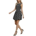 thumbnail image 4 of INSPIRE CHIC Polka Dot Dress for Women's Summer Sleeveless Crew Neck Mini Dress Trendy XS Black, 4 of 6