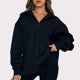 thumbnail image 1 of Puntoco Blusa de manga larga con solapa y cremallera de color sólido para mujer Puntoco Puntoco-4824, 1 of 6