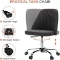 thumbnail image 5 of Casabay Armless Office Chair, Extra Cushion Padded Compact Upholstered Desk Chair with Back Support, Rolling Swivel Vanity Chair for Home Office, Dark Gray, 5 of 8