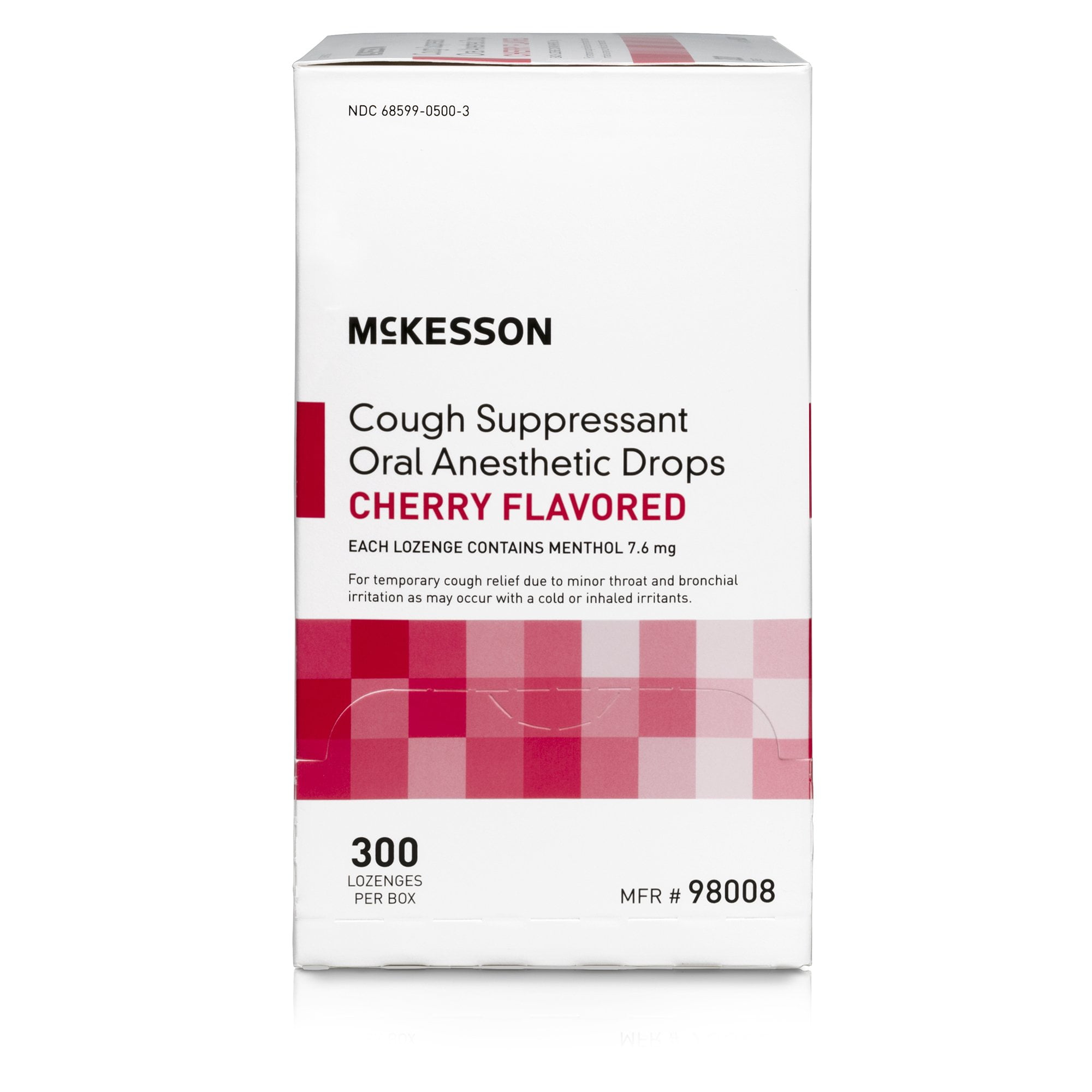 McKesson Cold and Cough Relief 7.6 mg Strength Cherry Flavor Lozenge, 3600 Ct