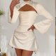 thumbnail image 5 of Vestidos de Fiesta Elegantes cheongsam vestido corto moda mini verano streetwear Cgtredaw Blanco T M para Mujer, 5 of 7