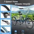 thumbnail image 3 of MOONCOOL Adult Tricycles 7 Speed, 20/24/26 inch 3 Wheel Bikes, Three-Wheeled Bicycles Cruise Trike with Shopping Basket for Seniors, Women, Men, Teenager, 3 of 8