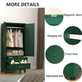 thumbnail image 3 of Modern Armoire Wardrobe Closet, 71" Armoire with 2 Doors & 2 Drawers, Metal Storage Cabinet with Drawers and Hanging Rod, Metal Closet Organizers for Home, Office,Gym(Green), 3 of 7