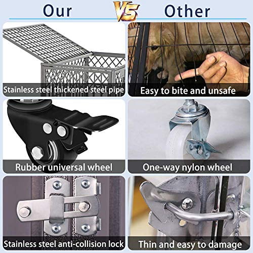 SMONTER Heavy Duty Dog Crate Y Shape Strong Metal Kennel for Large Dogs
