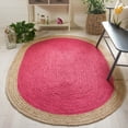 thumbnail image 2 of SAFAVIEH Natural Fiber Cebrail Geometric Area Rug, Fuchsia/Natural, 5' x 8' Oval, 2 of 8