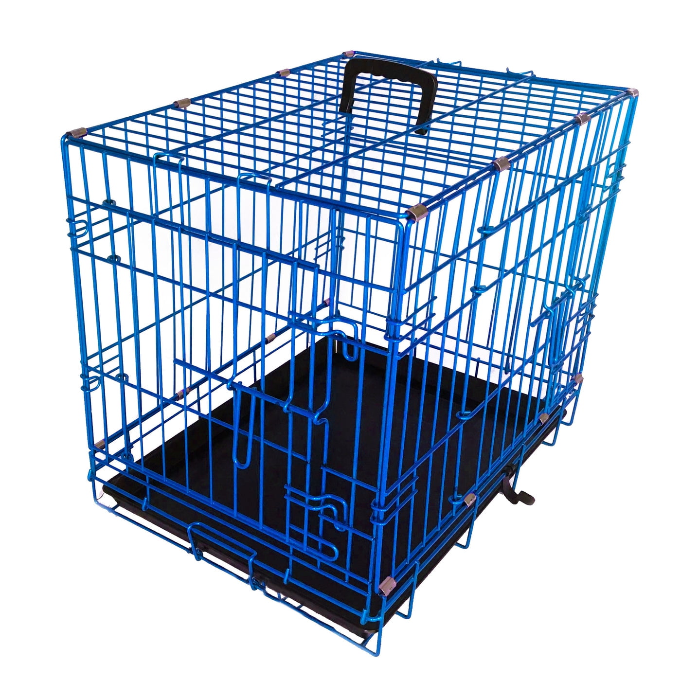 Pet Expressions Blue 24 Inch Colored Metal Wire Dog Crate - Available in Various Sizes and Colors