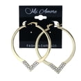 thumbnail image 2 of Gold-Tone Metal Hoop-Earrings With Crystal Accents #LQE4485, 2 of 2