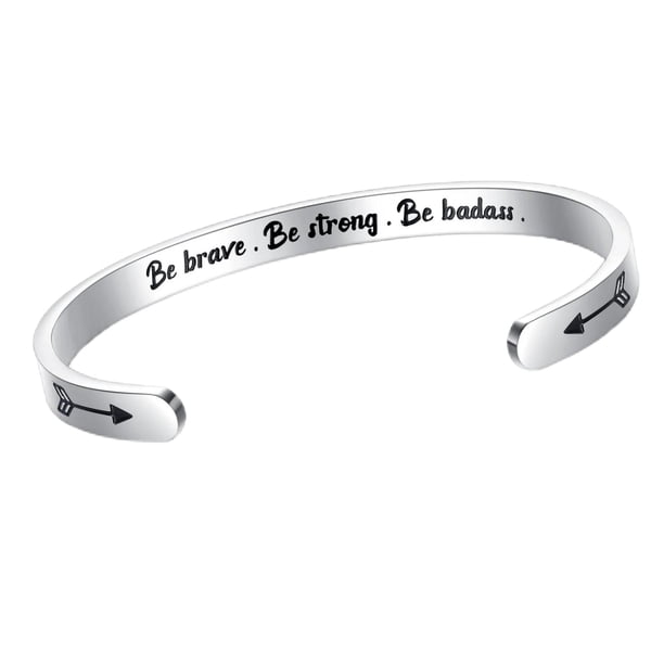 Pulsera con frase grabada en acero de titanio, brazalete de acero inoxidable para cumpleaños, graduaciones y amistad