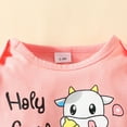 thumbnail image 6 of Kwasome Toddler Girl Fall Outfits Long Sleeve Romper Bodysuit Cartoon Dairy Cow Prints Bottoms Pants Outfits Lightweight Outing Clothes Rd2 12-18 Months, 6 of 7