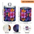 thumbnail image 5 of Yayeee 4 Pack Qtip Holder Bathroom Cotton Swab Canister with Lid Clear Dispenser Set, Large Purple Flowers, 5 of 6