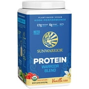 Sunwarrior USDA Organic Vanilla Plant Protein Powder with BCAA | Vegan Plant Based Protein Powder, 750g