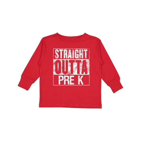 Inktastic Straight Outta Pre-K Boys or Girls Long Sleeve Toddler T-Shirt