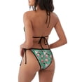thumbnail image 4 of Salouo Tropical Flamingo Pattern Women's Sexy Bikini Set,String Two Piece Swimsuit V Neck Swimwear Self Tie Spaghetti Straps Bathing Suits -XX-Large, 4 of 6