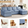 thumbnail image 5 of Walsunny Sectional Sofa couches set Oversized U Shaped Sleeper bed Couch with Double Chaise 4-Seat Cloud Couch for Living Room Home Apartment Blue, 5 of 12
