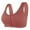 Brown, variant on Diufon Wide Strap Comfortable Bra for Women Everyday Front Closure Full Coverage Support Push Up V Neck Bra
