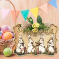 thumbnail image 3 of Letrero de madera para puerta de conejo de Pascua, decoración de Pascua con lazo, letrero de madera para colgar para panadería interior y exterior Estilo A, 3 of 8
