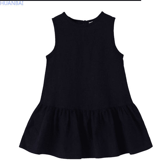 HUANBAI Kids Toddler Baby Girls Spring Summer Solid Sleeveless Princess Dress Clothes Long Maxi Dress 2-3 Years