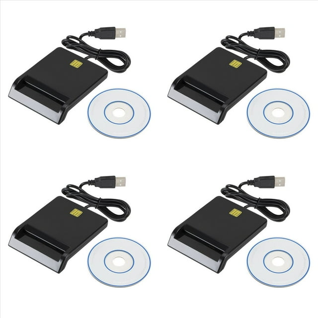 4X Lector de Tarjeta Inteligente PortáTil Universal para Tarjeta Bancaria ID de Tarjeta de Impuestos CAC DNIE ATM IC Lector de Tarjeta SIM para TeléFonos y Tabletas Android