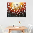 thumbnail image 2 of JEUXUS Extra Large Modern 100% Hand Painted Stretched and Framed Abstract Flowers Artwork Floral Oil Paintings on Canvas Wall Art Ready to Hang for Living Room Bedroom 20x16in, 2 of 4