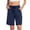 #2027:1 Pack, Navy Blue, variant on Cadmus Women's Casual Comfy 9" Bermuda Shorts Yoga Walking Running Drawstring Shorts with Pockets