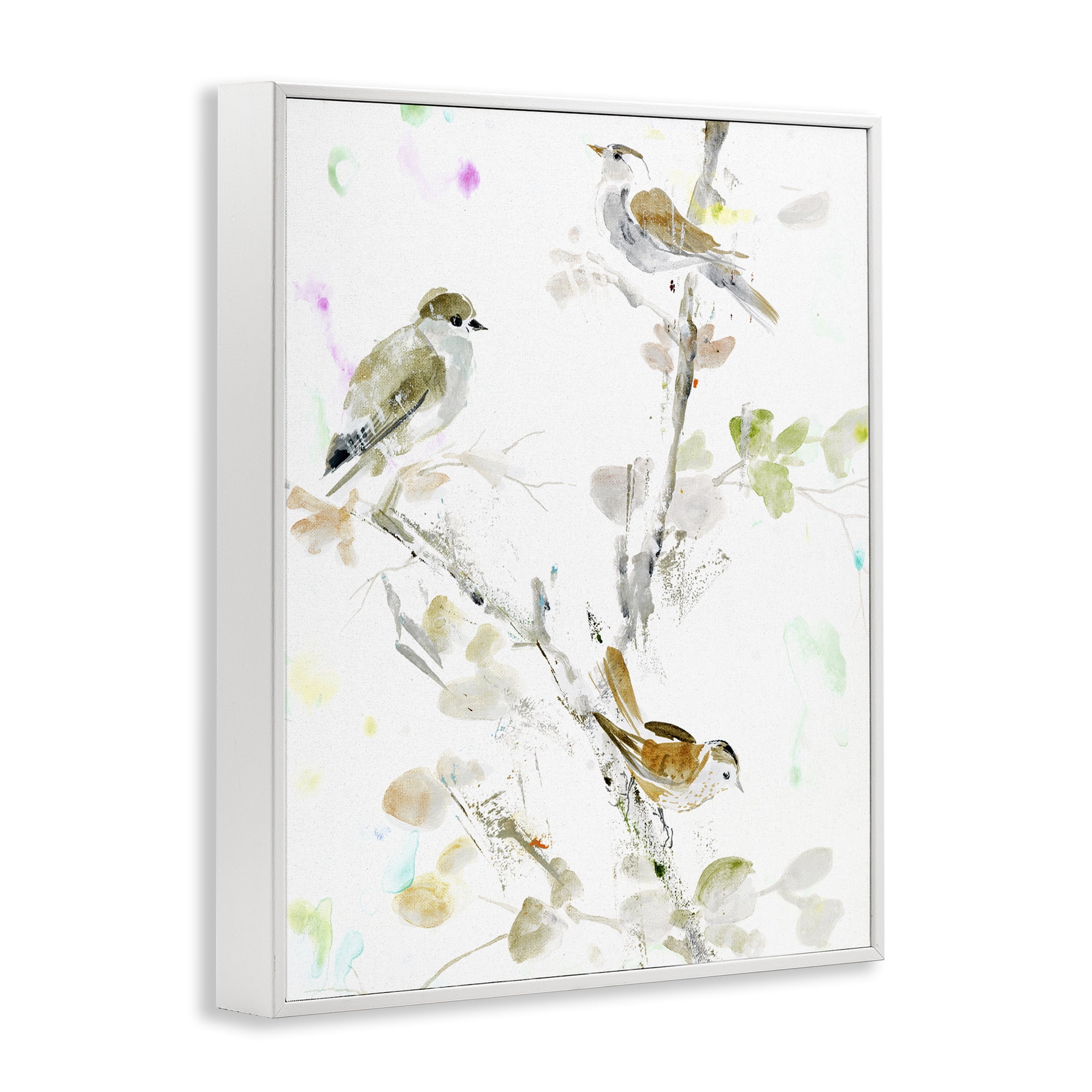 Stupell Industries Delicate Feathers Trio White Framed Giclee Art, design by Lorenzo Collective