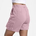 thumbnail image 5 of Horkkom Hiking Shorts Women Button Zipper Elastic Waist Cargo Shorts Running Athletic Travel Golf Shorts with Pockets S, 5 of 8